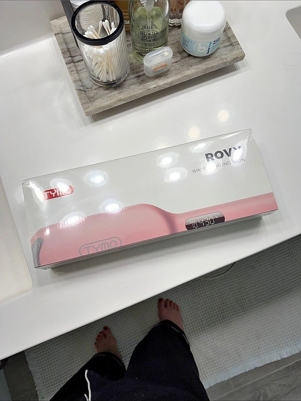 TYMO Rovy Wave Curling Iron Pink & White